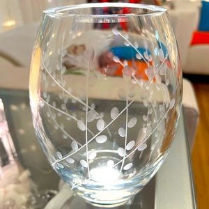 Etched Crystal Crate&Barrel Vase